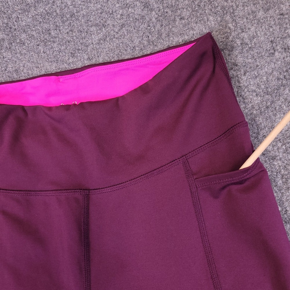 Lilly Pulitzer Luxletic Cropped Leggings Women M Purple Floral Athletic Gym Yoga - Picture 5 of 13